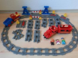 Lego Duplo Original zwei Schiebe-Eisenbahnen + Zubehör *TOP*
