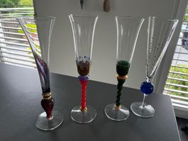 4er Set edle Sektgläser / Champagnergläser