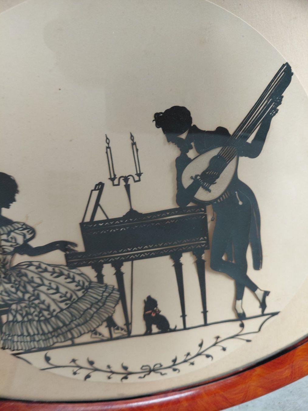 Grafica & Litografie: Antikes Tablett mit Scherenschnitt – Usato da Zürich venduto da Rosys 2