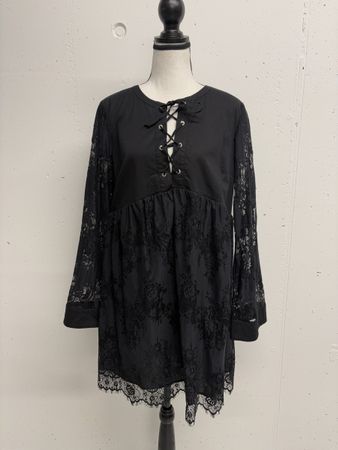 SCEE Twinset Spitzenkleid Schwarz Gr. M Boho Festival Kleid