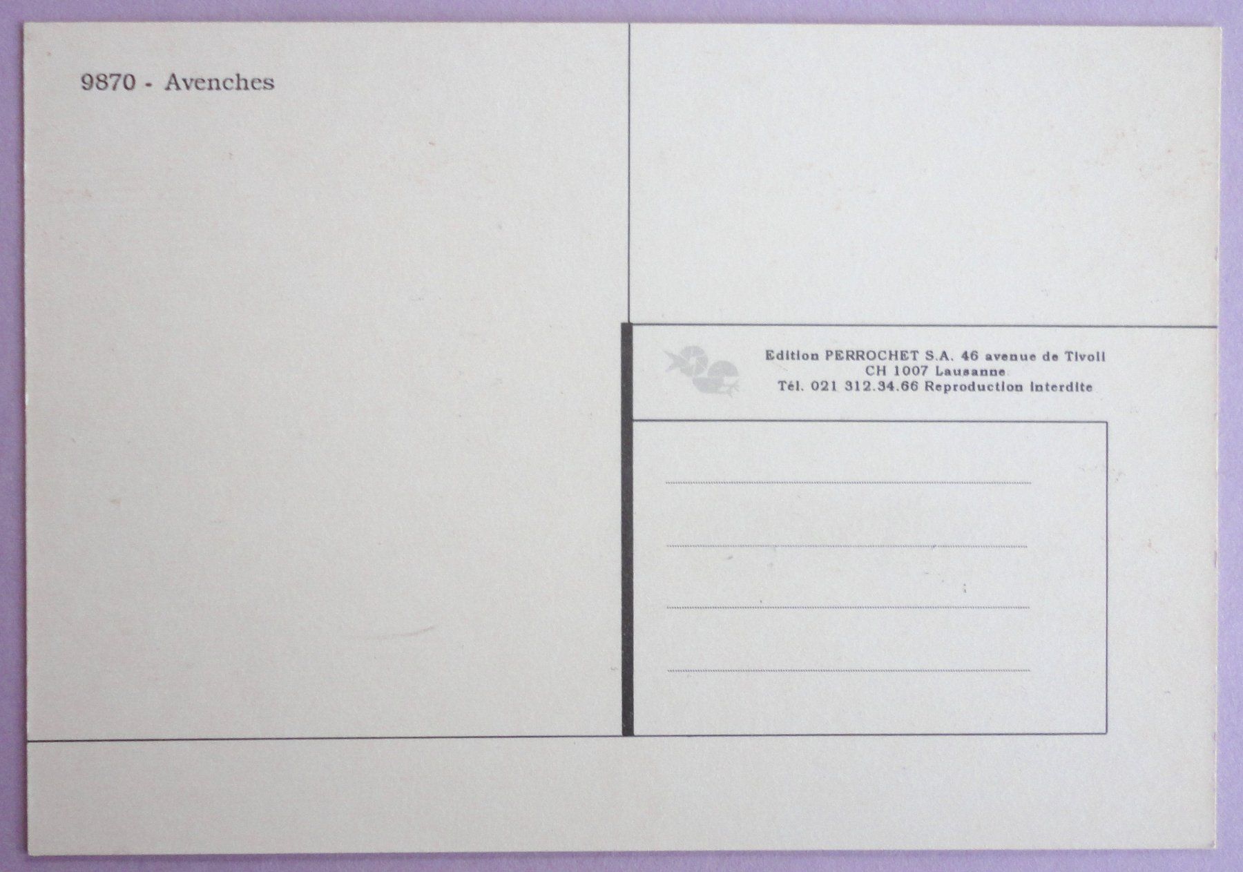 Cartoline postali: Avenches – Usato da Fétigny venduto da Billy2miny 1