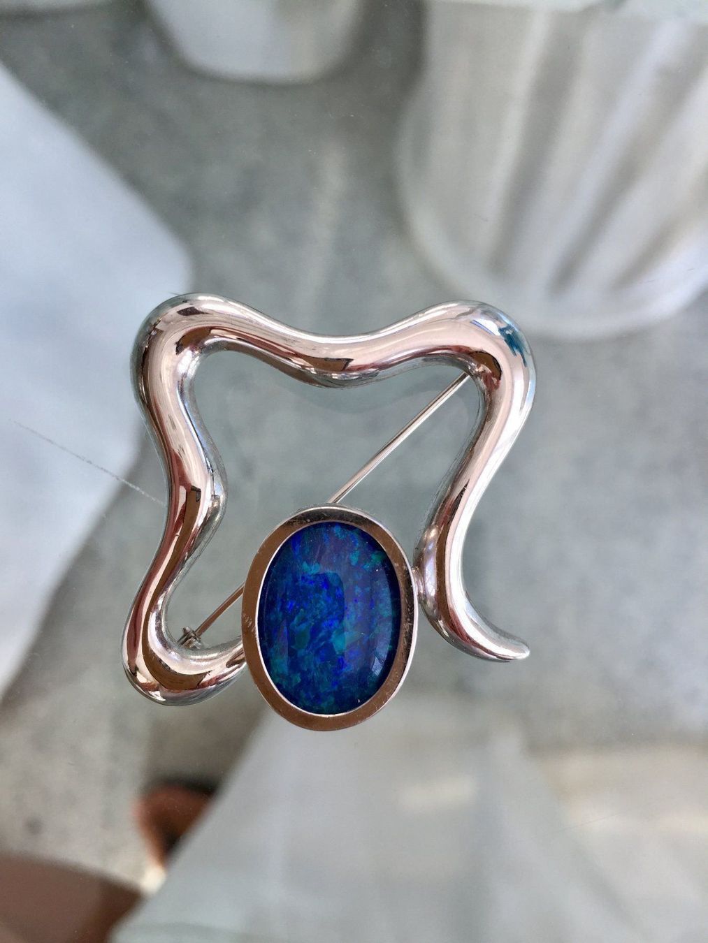 Broschen & Nadeln: WEISSGOLDBROSCHE MIT OPAL – Neu (gemäss Beschreibung) aus Eschenbach SG von Lady020 1