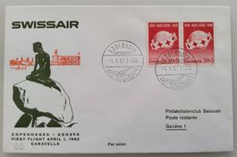 Dänemark Rotes Kreuz 1962, FDC Swissair - Rode Kors