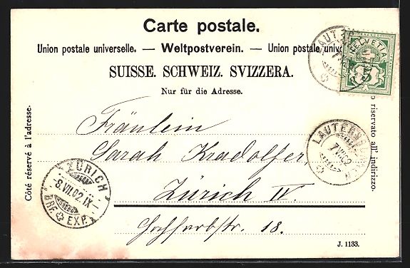 Cartoline postali: AK Wengen, Ansicht Mittlerer Teil, 1902 – Usato da Berlin venduto da bartko-reher 1