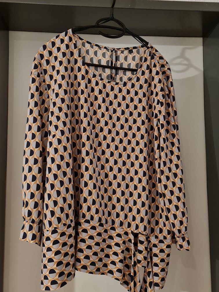 Camicette: Neu: Bluse mit Bindebund - bunt - Gr.46 (franz.Gr.48) – Nuovo (secondo la descrizione) da Uznach venduto da Laeuffer