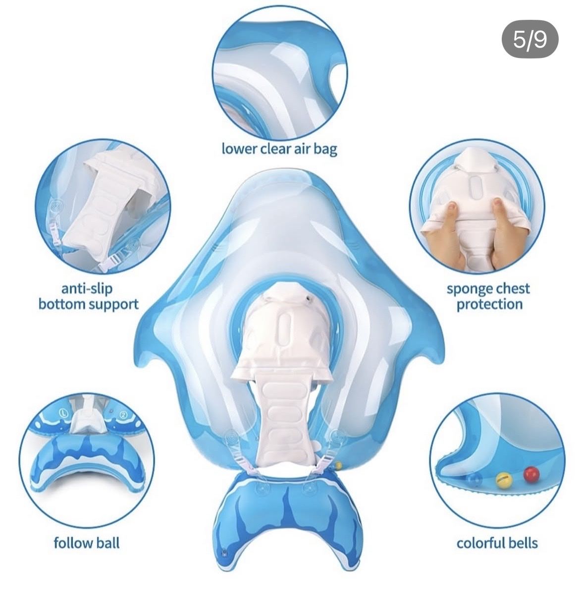 Schwimmringe: Baby Shark Inflatable Pool Float with Canopy – Gebraucht aus Mellingen von JoanOs 3