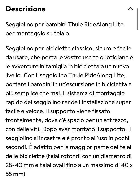 Pièces détachées: Seggiolino bici – D'occasion à Bedano par Polluska28 1
