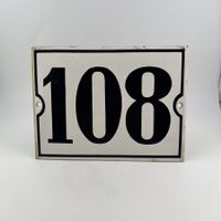 Vintage Emailschild Hausnummer 108 Nr. Emaille Schild Design