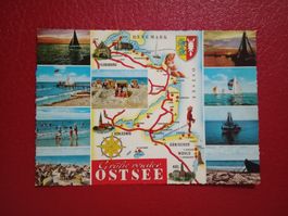 AK Ostsee mehrbildrig mit Landkarte