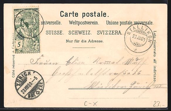 Cartoline postali: Litho Stallikon, Gruss von der Baldern,  – Usato da Berlin venduto da bartko-reher 1