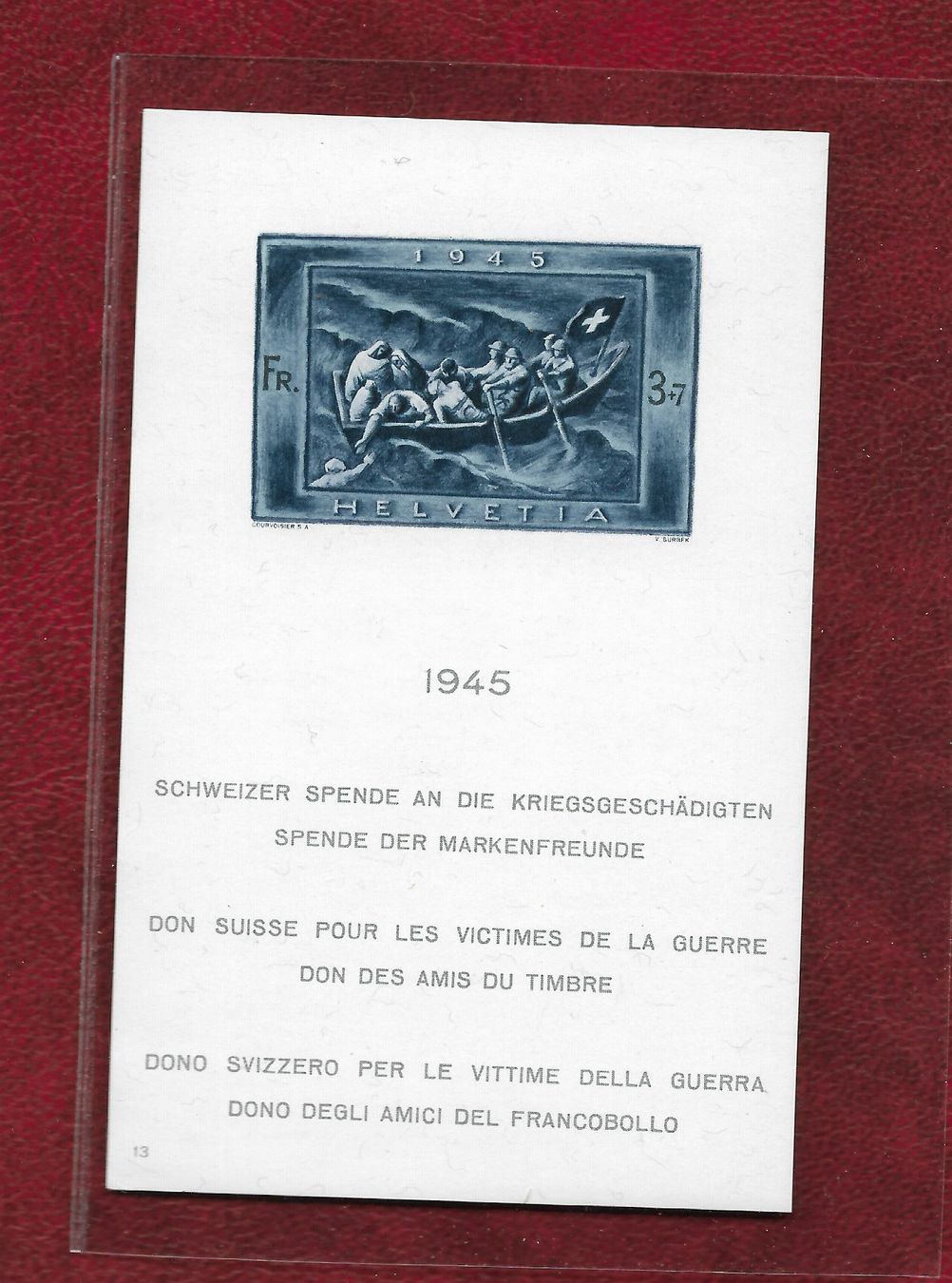 Tous les timbres: 1945 SPENDEBLOCK POSTFR.** SBK 200 FR. – Neuf (Voir description) à Buttikon SZ par stamps08
