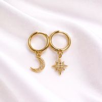 Boucles d'oreilles lune&étoile (argent sterling 925) (NEUF)