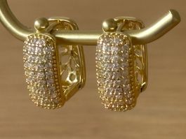 Luxus Elegante Creolen Ohrschmuck Ohrstecker Farbe Gold