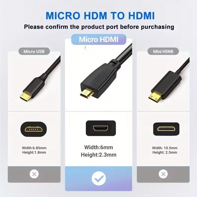 Cavi: 4K 1meter Micro HDMI zu HDMI Kabel  FullHD 3D – Nuovo (secondo la descrizione) da Kirchdorf AG venduto da csnmclub 2