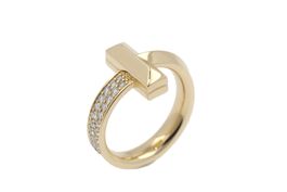 TIFFANY T One Ring 20 Brillanten 18K Gelbgold Gr. 51 *S4460
