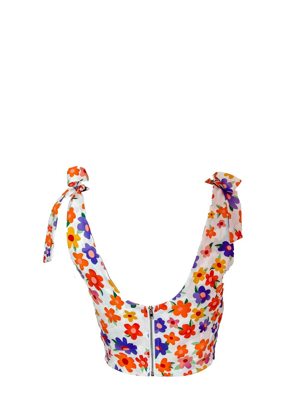 Top: Geblümtes Crop Top mit Reissverschluss – Nuovo (secondo la descrizione) da Bülach venduto da deinmica 1