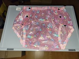 PVC Windelhose rosa mit Tiermotiv neuwertig Grösse  L