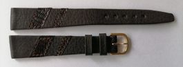 Bracelet cuir "CLUB", marron et souple, montre dame 14-15mm