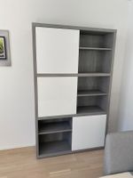 Bücherregal Holz Grau skandinavisch modern 195x119x36 cm