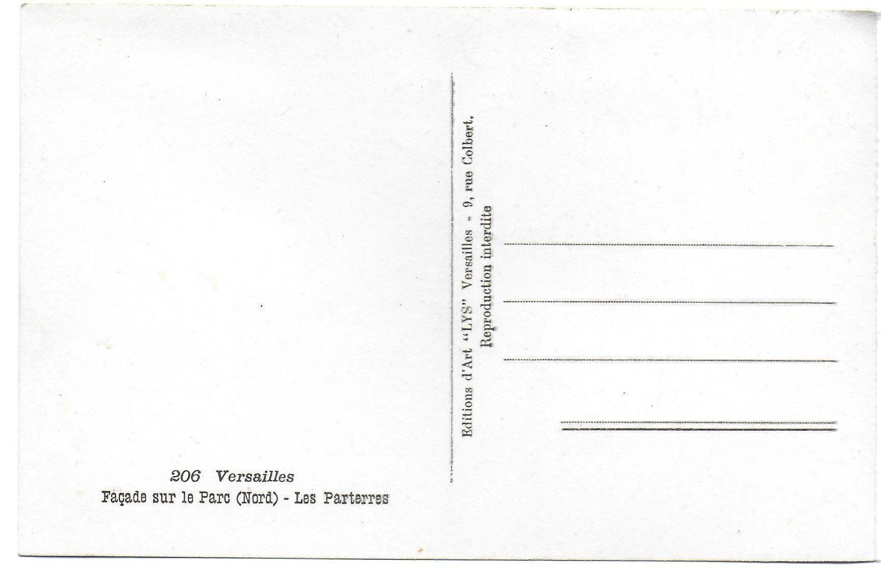 Cartoline postali: Versailles - Facade sur le Parc (Nord) – Usato da Kloten venduto da kanschweiz 1