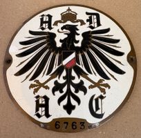ADAC PLAKETTE CLUB-EMBLEM UM 1920 EMAILLIERT NR:6763
