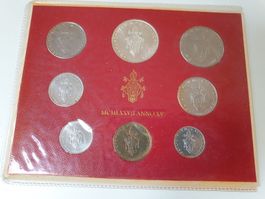 🇻🇦  Vatican UNC set 1977 - incl. silver 500 Lire. Paul VI