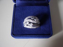 Ring mit Zirkonia Grösse 60 Silber 925 rhodiniert