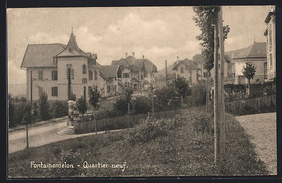 Cartoline postali: Fontainemelon, Quartier neuf, Panorama – Usato da Berlin venduto da bartko-reher