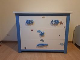 Commode pour enfants à 3 tiroirs en bois massif