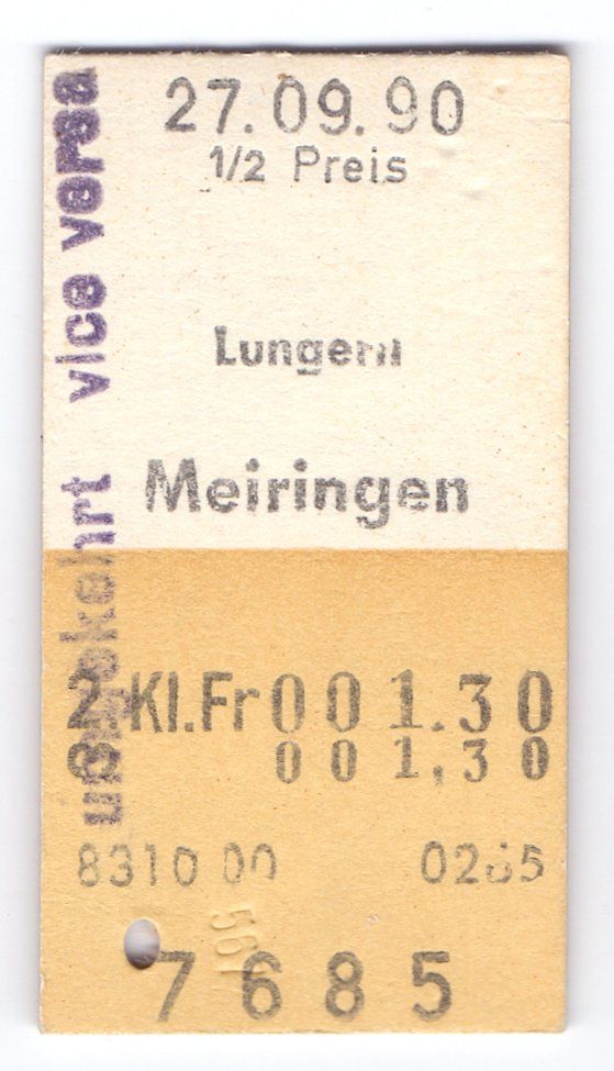 Biglietti: Billette Lungern - Meiringen – Usato da Langenthal venduto da Sammlungs_aus
