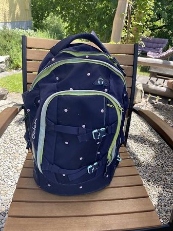  Satch Schulrucksack Navy Dots 