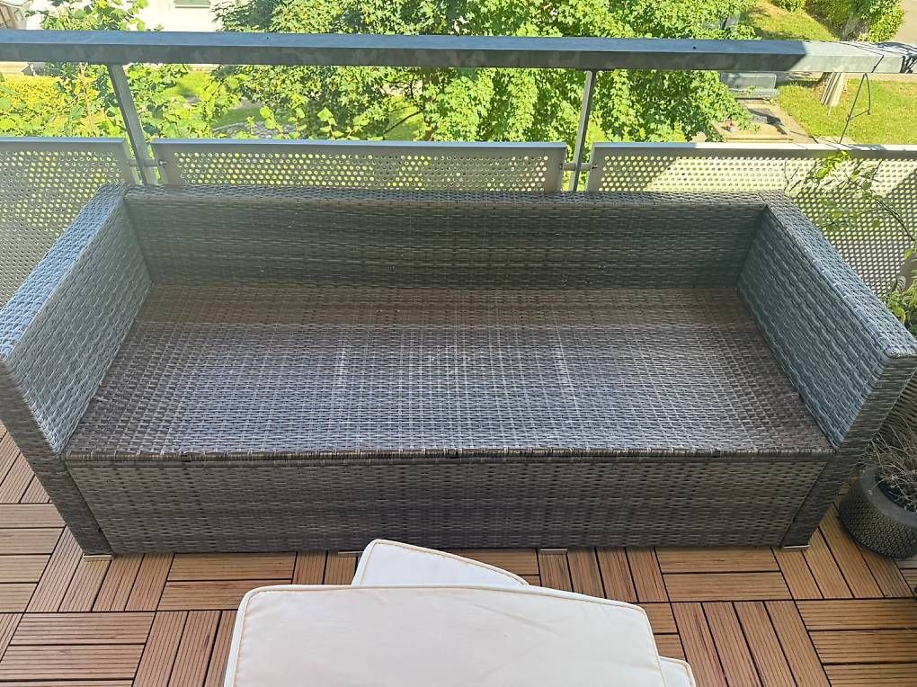 Sofas: Polyrattan-Gartenlounge mit Glastisch – D'occasion à Kriens par davide_damiani11 3