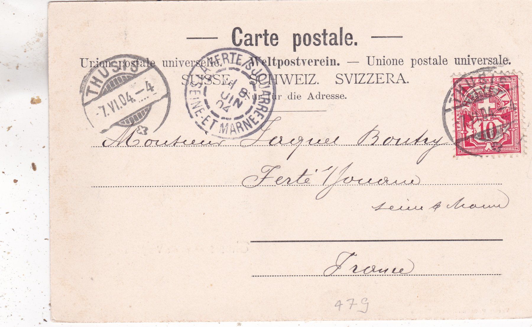 Cartoline postali: Thusis gegen die Via Mala 1904 – Usato da Herisau venduto da Lisegrat2008 1
