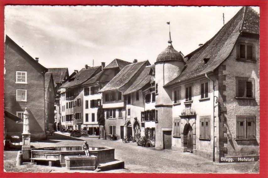 Ansichtskarten: BRUGG, HOFSTATT – Gebraucht aus Grüningen von Kartenlaube