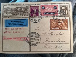 Spanienfahrt 1929 mit Ankunftsstempel Barcelona, sehr selten