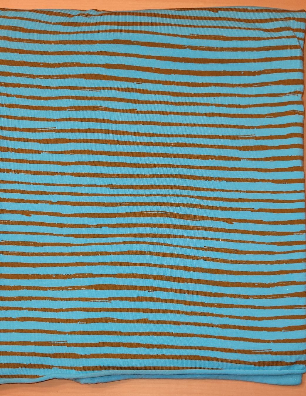 Tessuti: 1m Jersey Pinselstrich blau-braun – Nuovo (secondo la descrizione) da Madiswil venduto da fabrics
