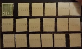3564) 484RM, Lot, 18 Rollenmarken mit Nr. postfrisch