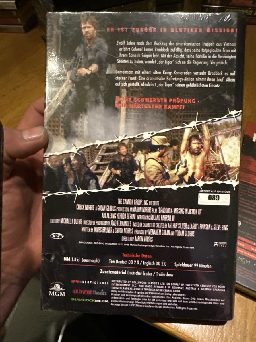 Tutti i DVDs: Missing in Action 1-3 Mediabook, hartboxen neu uncut – Nuovo e nell'imballaggio originale da Benken ZH venduto da Audi-erich 2