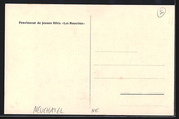 Cartoline postali: Neuchatel, Pensionnat de jeune filles Le – Usato da Berlin venduto da bartko-reher 1