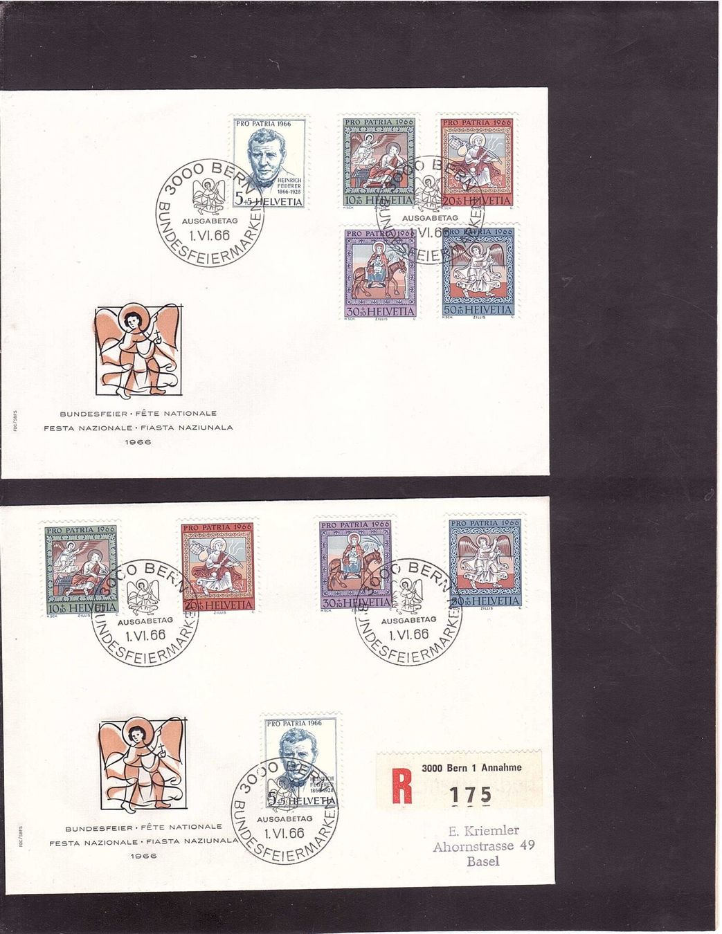 Tutti i francobolli: 1966 R- Brief nach Basel + FDC  Pro Patria – Nuovo (secondo la descrizione) da Rheinau venduto da loxis