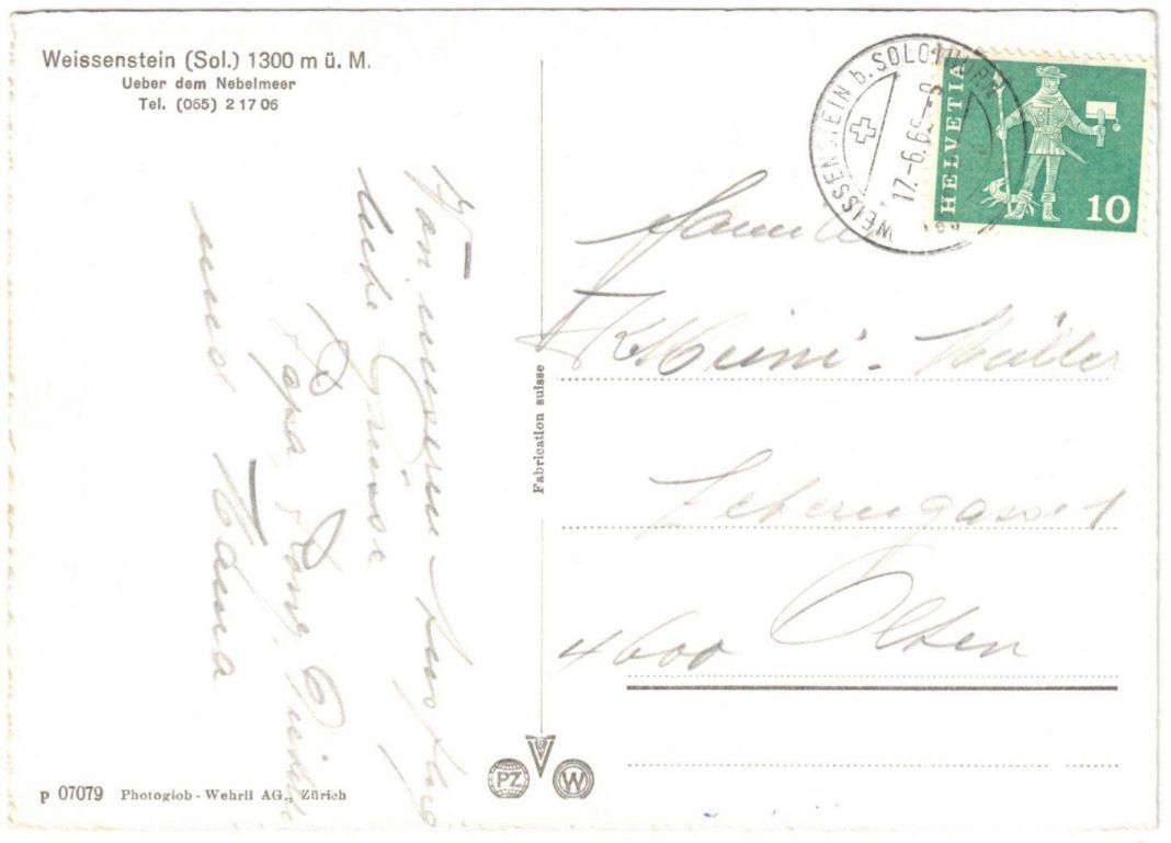 Cartoline postali: Weissenstein - Kurhaus mit Sessellift – Usato da Binningen venduto da Mountainrider 1