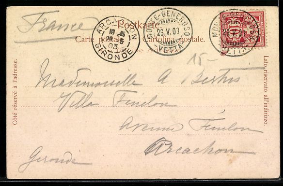 Cartoline postali: Monte Generoso, Vista sul Monte Viso e L – Usato da Berlin venduto da bartko-reher 1
