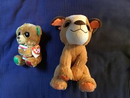 2 Kuscheltiere: Ty Beanie Boo und Sunkid Hund, Top!