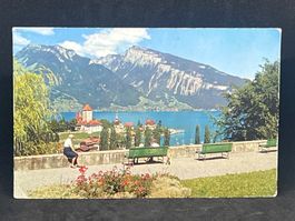 Spiez am Thunersee mit Schloss, Sigriswilergrat u Niederhorn