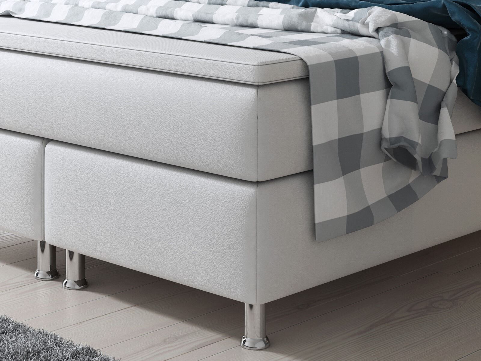 Letti: Boxspringbett 140x200 Kunstleder Weiss Box Springbett – Nuovo e nell'imballaggio originale da Wallenwil venduto da toesstal-vertrieb 5