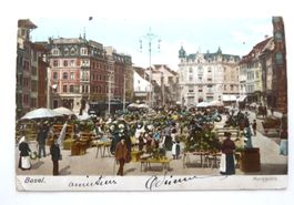 Basel Marktplatz, gelaufen 1904