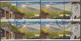 2012, Z196-Z198 (Martinsloch) Viererblock +Ersttags-Stempel