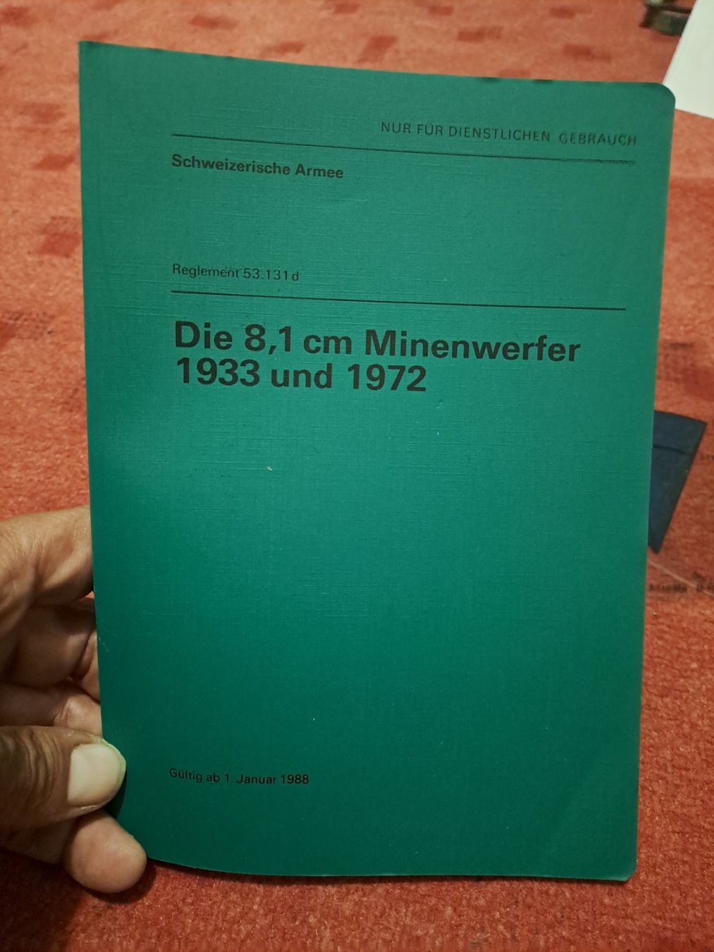 Libri: Reglement " Der 8,1 cm. Minenwerfer  " mit Distanzkarten – Usato da St.Gallen venduto da Infanteriewerk 3