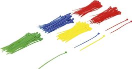 Kabelbinder-Sortiment, Nylon, 2,4x100 mm, 5 Farben, 200-tlg.