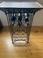 Weinregal-Tisch, Metall/Holz, Vintage-Stil, Top Zustand